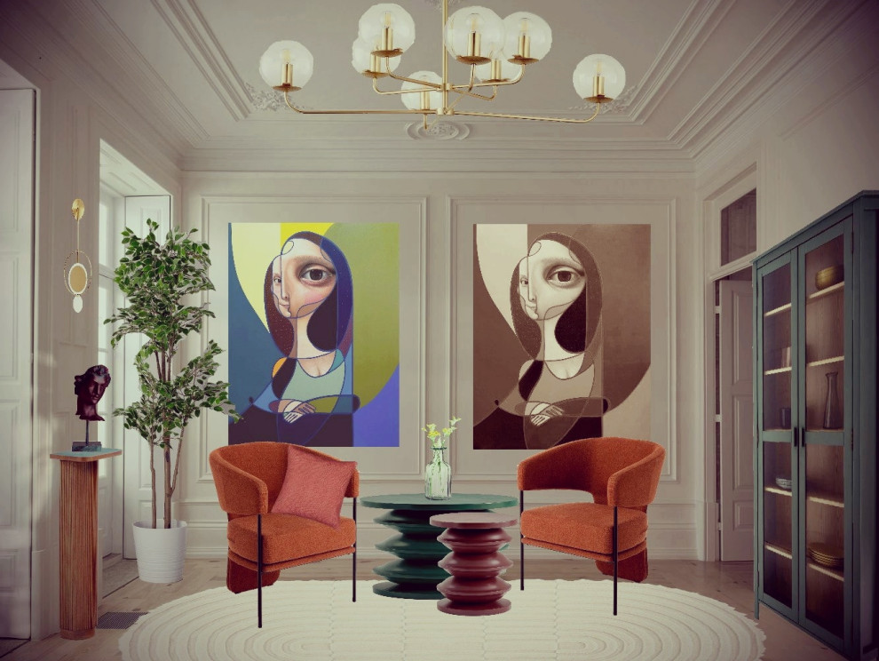 Коллаж гостиной загородного дома