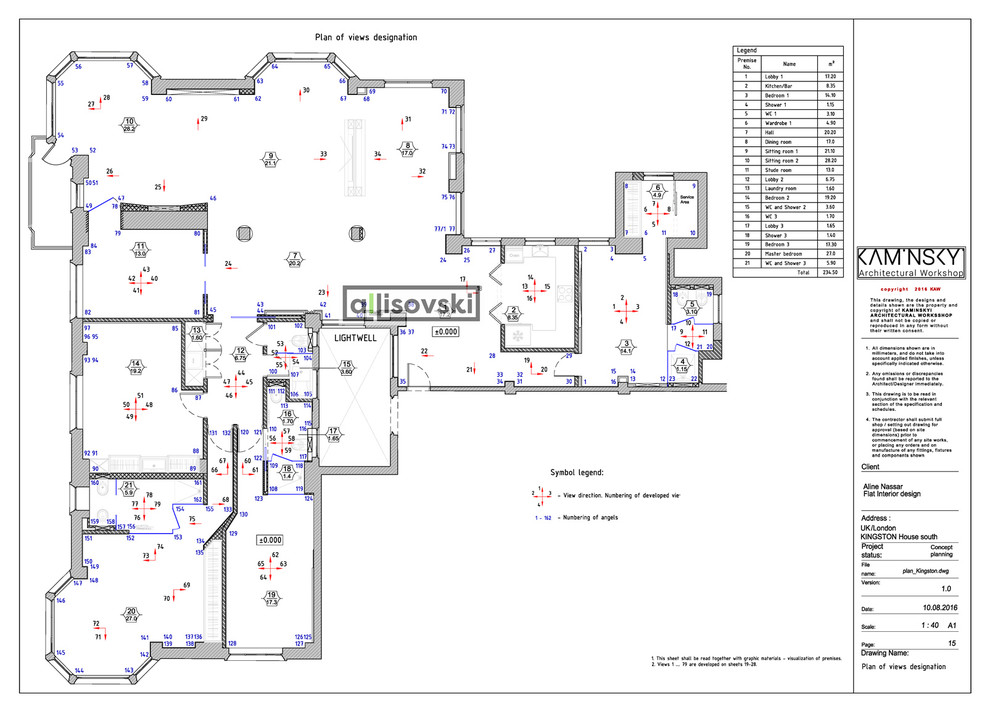 Проект рабочей документации (чертежей) для квартиры в Лондоне