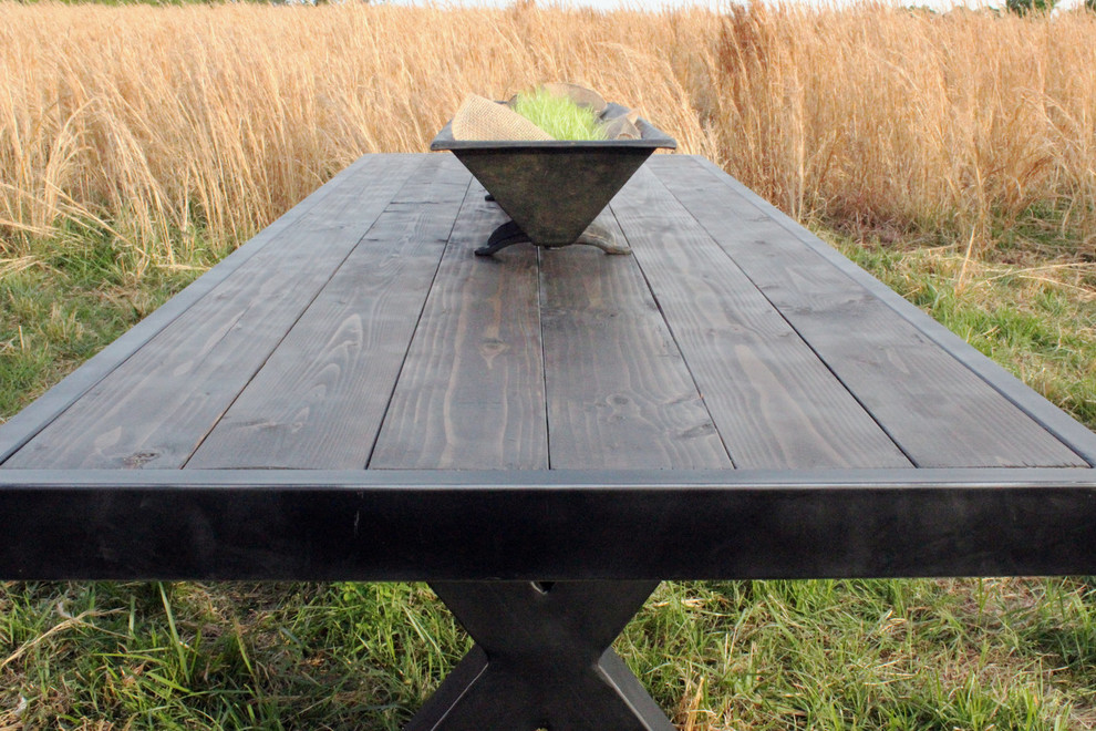 Patio - mid-sized rustic backyard patio idea with no cover
