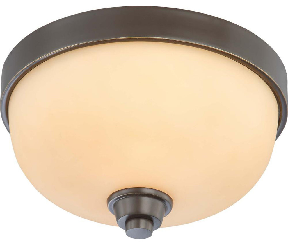Nuvo Lighting 60-4211 Helium 1-Light Flush Dome Fixture with Cream Beige Glass
