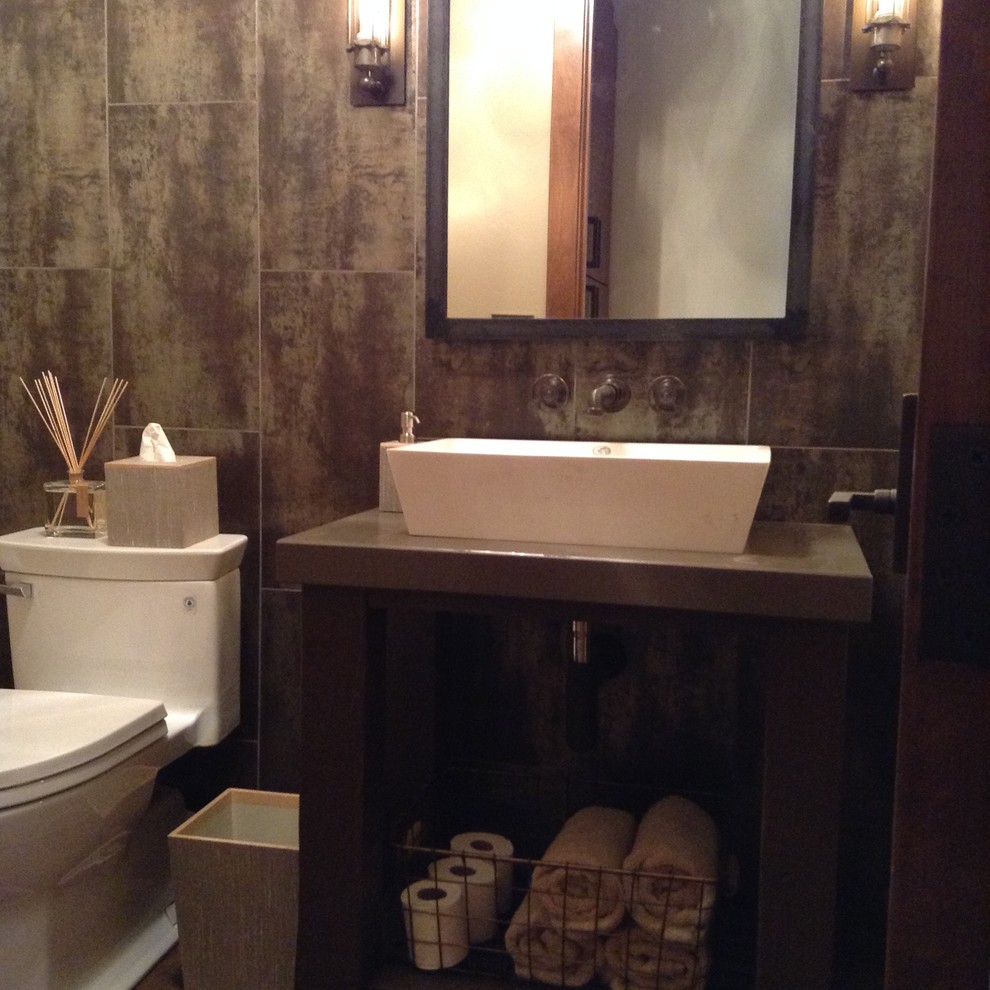 This is an example of a country powder room in Los Angeles.