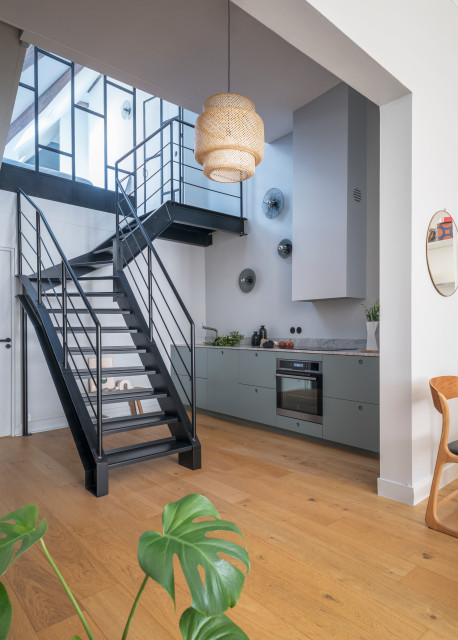 Sous les toits industrial-kitchen