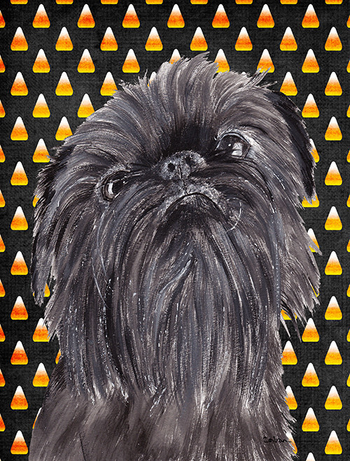 Brussels Griffon Halloween Candy Corn Flag Contemporary Outdoor