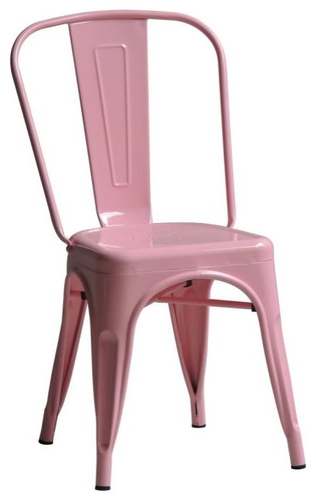 Tolix Armless Chair, Light Pink