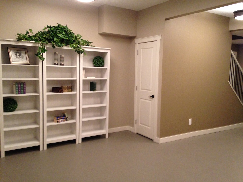 Transitional home design photo in Edmonton