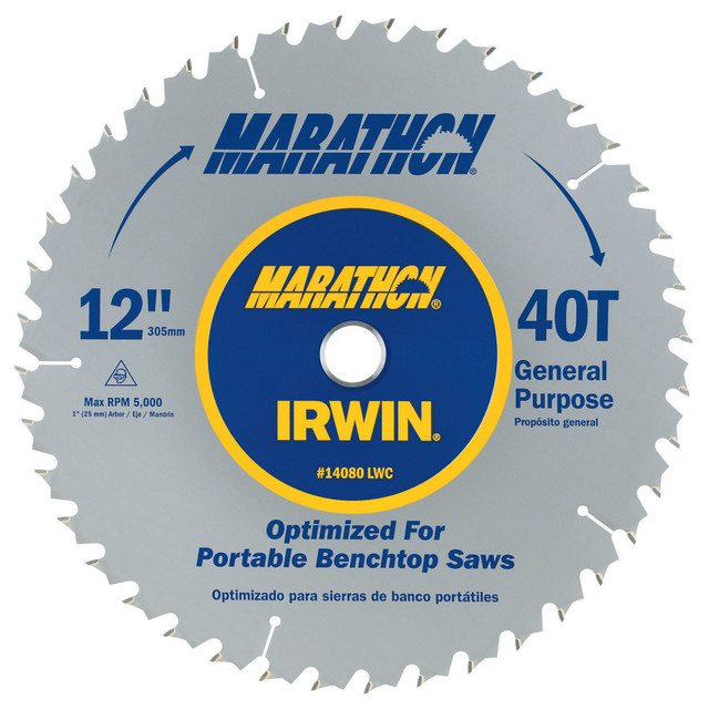 Irwin Marathon 14080 12" Marathon? Miter & Table Saw Blades Contemporary Power Tools by
