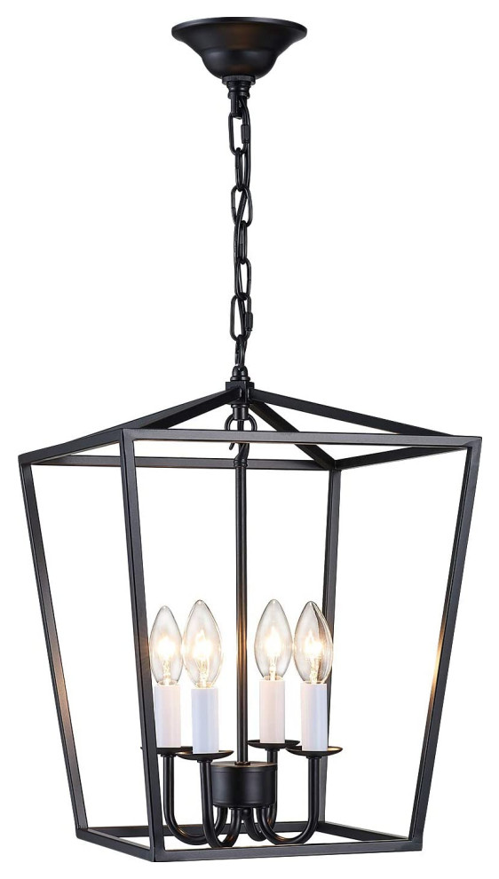 4Light Candle Chandelier Lantern Cage Pendant Light Fixture