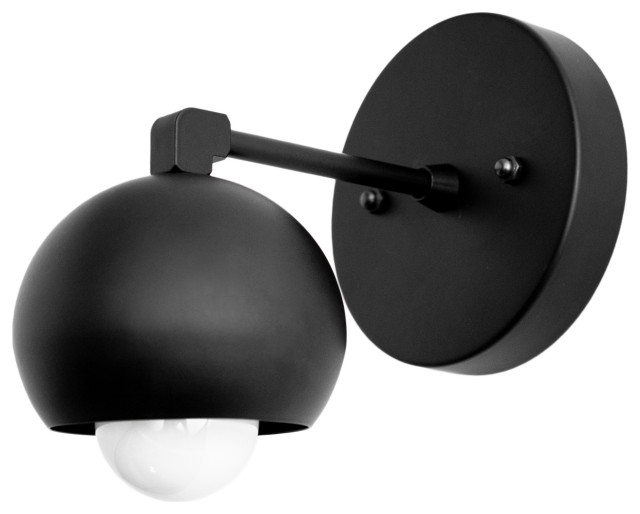 Black Ball Shade, Modern Wall Sconce Transitional Wall Sconces by