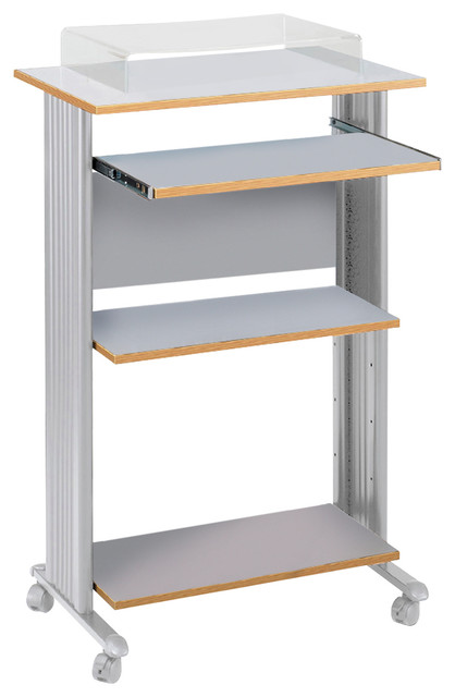 Muv Stand-up Fixed Height Workstation in Gray