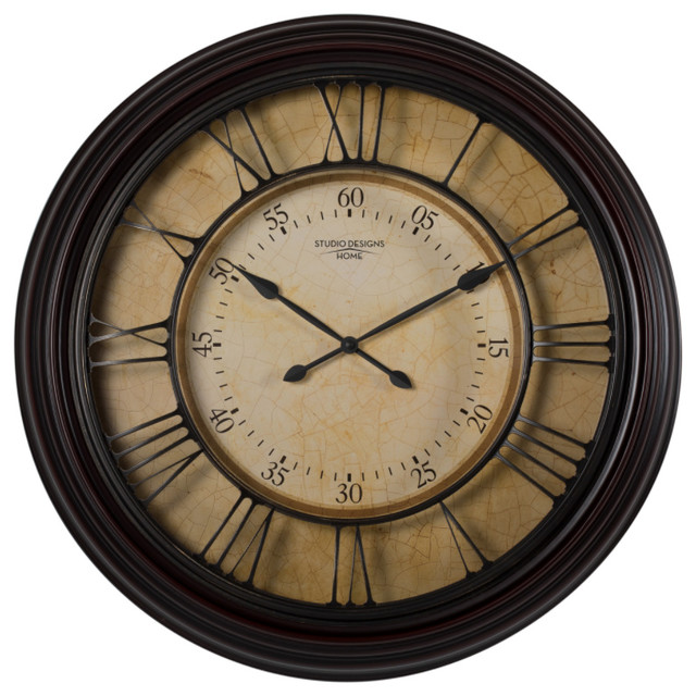 29 Traditional Cau Wall Clock Dark Brown