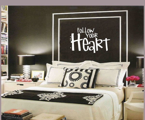 Follow your heart Vinyl Wall Decal, 48 in. - Contemporary - Wall Decals ...
