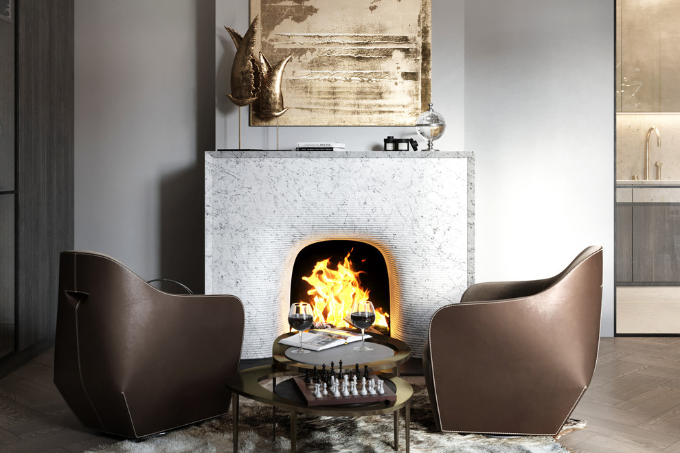 Дизайн-проект квартиры с камином в ЖК "Береговой"