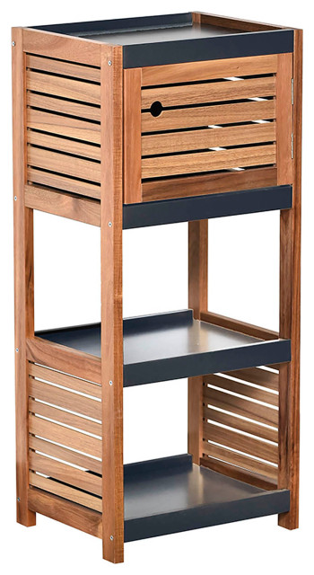 Bathroom Linen Storage Floor Cabinet Mahe Bamboo Wood, Elements