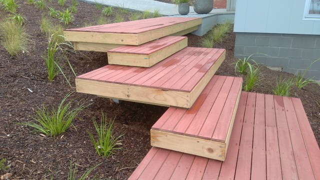 Pasadena Landscape Decked Steps moderne-terrasse