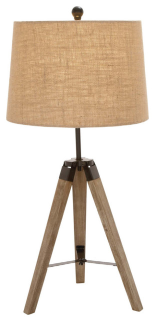 Rustic Brown Wood Table Lamp Set 97335
