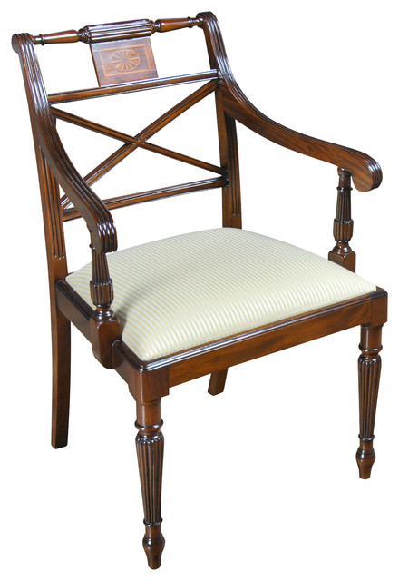 Sheraton Mahogany Inlaid Arm Chair, Sheraton Dining Chairs Antique