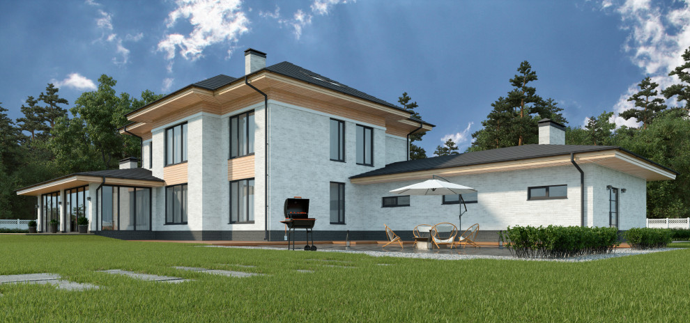 Загородный коттедж в стиле Райт