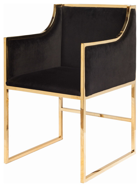 Anastasia Hollywood Regency Black Velvet Brass Frame Dining Chair Anastasia Hollywood Regency Black Velvet Brass Frame Dining Chair Modern Chairs By Kathy Kuo Home