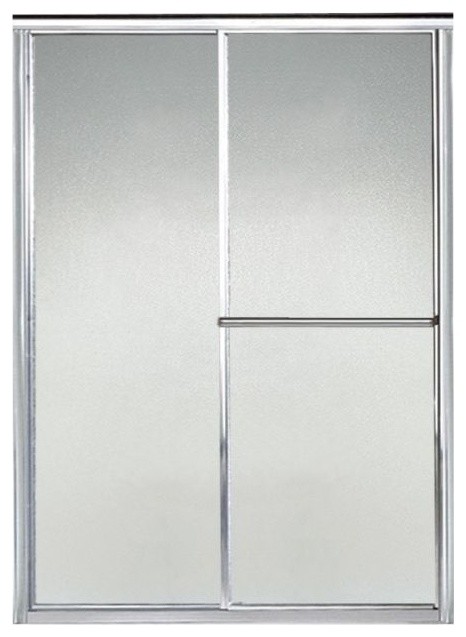 Deluxe 49 5 54 5 X65 5 Sliding Shower Door Silver Pebbled Glass