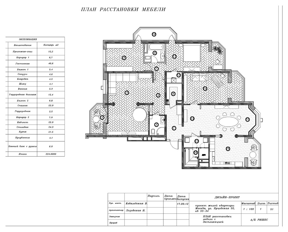 Квартира на Ярцевской улице (планировочное решение)