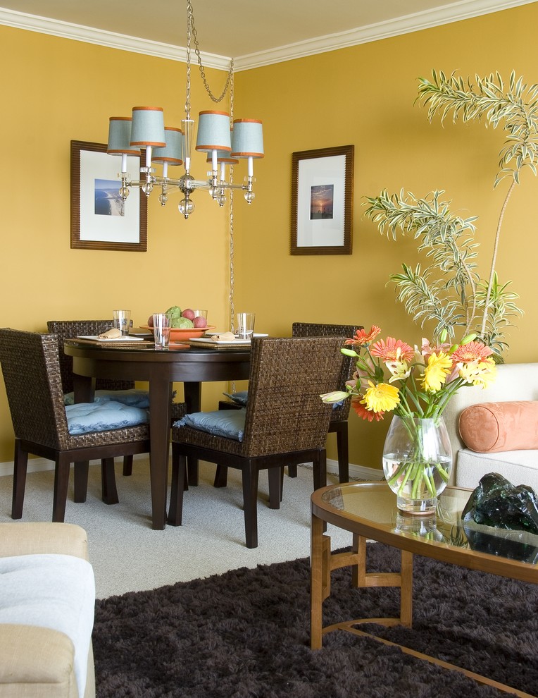 Design ideas for a tropical dining room in Los Angeles.