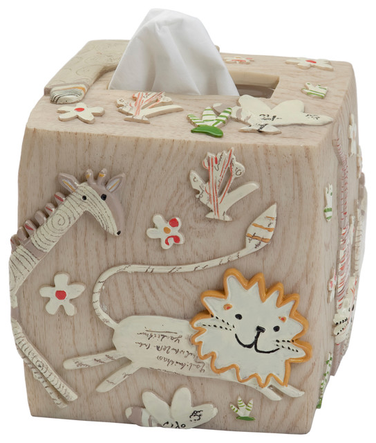 Animal Crackers Tissue Box Cover, 7 1/2 X 8 X 8 Eclectic Tissue Box