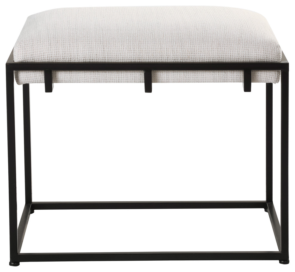 Paradox White Small Bench Transitional Vanity Stools And Benches