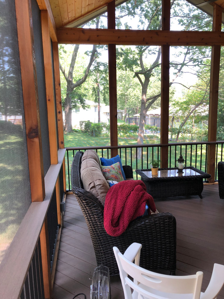 Gladstone MO Screened in Porch Design Rustic Porch Kansas City by Archadeck of Kansas