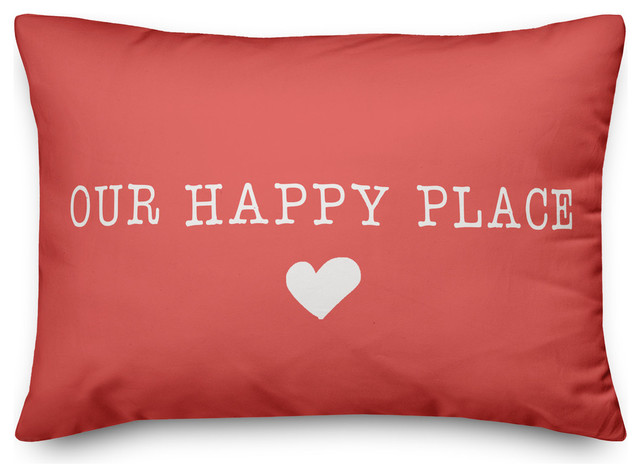 Our Happy Place Outdoor Lumbar Pillow Contemporary Outdoor Cushions And Pillows By Designs Direct