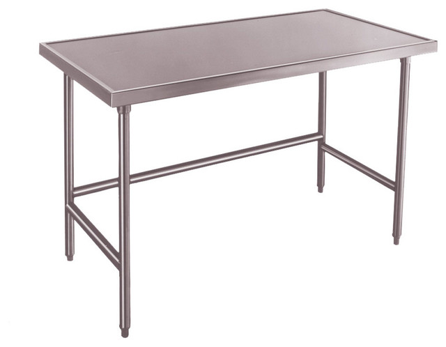 Stainless Steel Raised Edge Chef Table With Shelf Modern Dining Stainless Steel Raised Edge Chef Table With Shelf