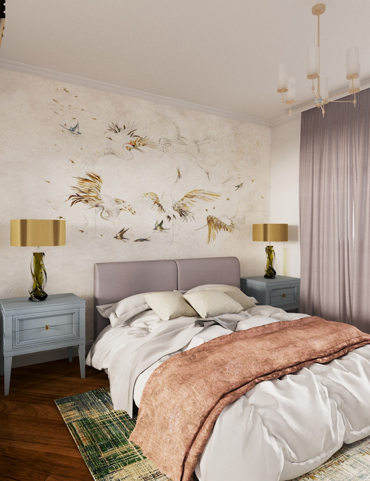 Спальня с журавлями