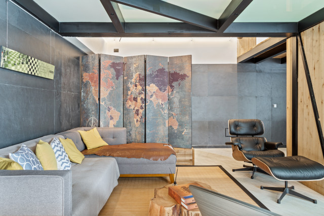 Loft stile industriale 100 MQ industriel-salon