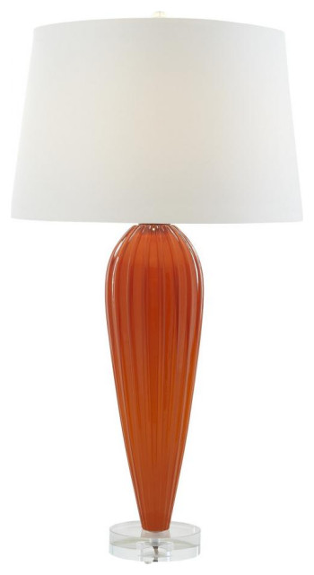 Teardrop Glass Orange Table Lamp