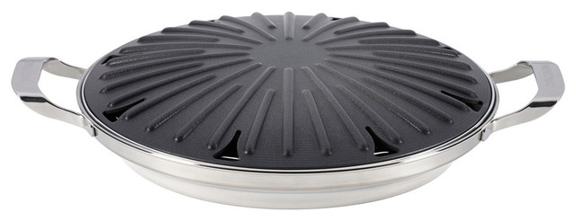 Hard Anodized Nonstick 12 Round Stovetop Grill With Accessories Hard Anodized Nonstick 12 Round Stovetop Grill With Accessories