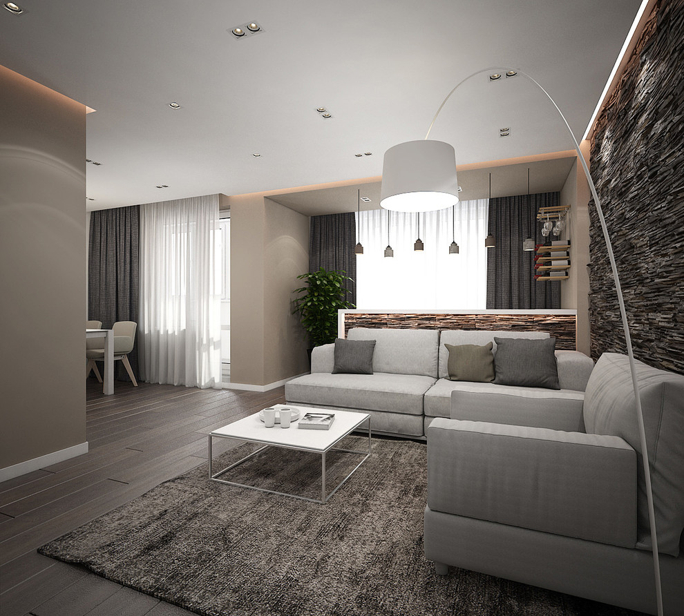 Дизайн-проект 2-х комнатной квартиры. Общая площадь 63 м2. Современный стиль.