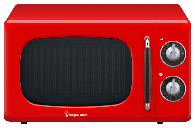 0 7 Cu Ft 700w Retro Countertop Microwave Oven Red