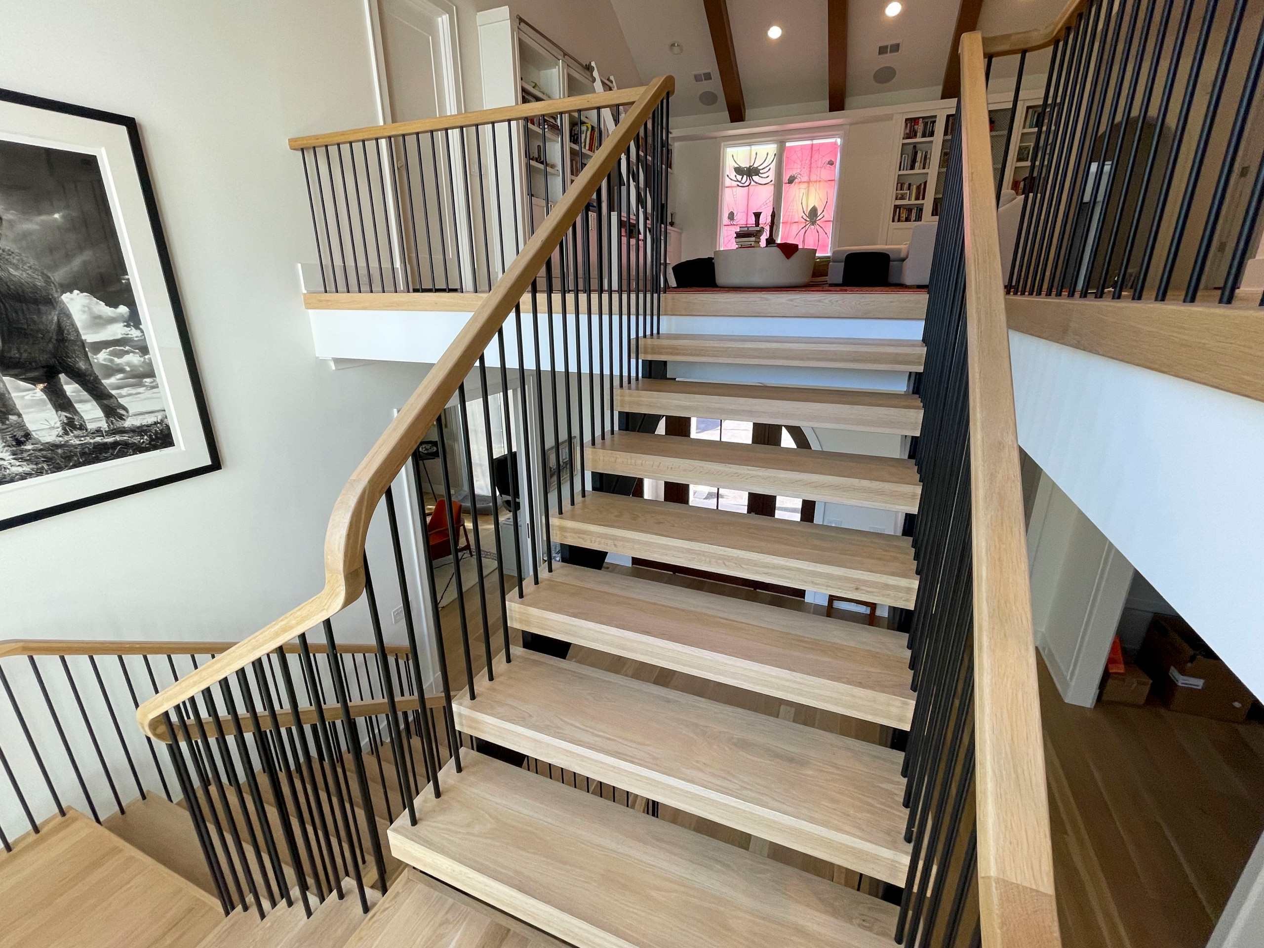 96_Dramatic cantilevered no-riser staircase, Bethesda, MD 20814