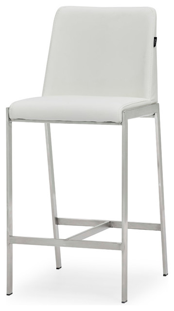 Eliza Leatherette Counter Stool With, White Leather Counter Stools Canada
