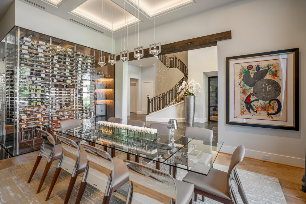 Inspiration for a transitional dining room remodel in Houston