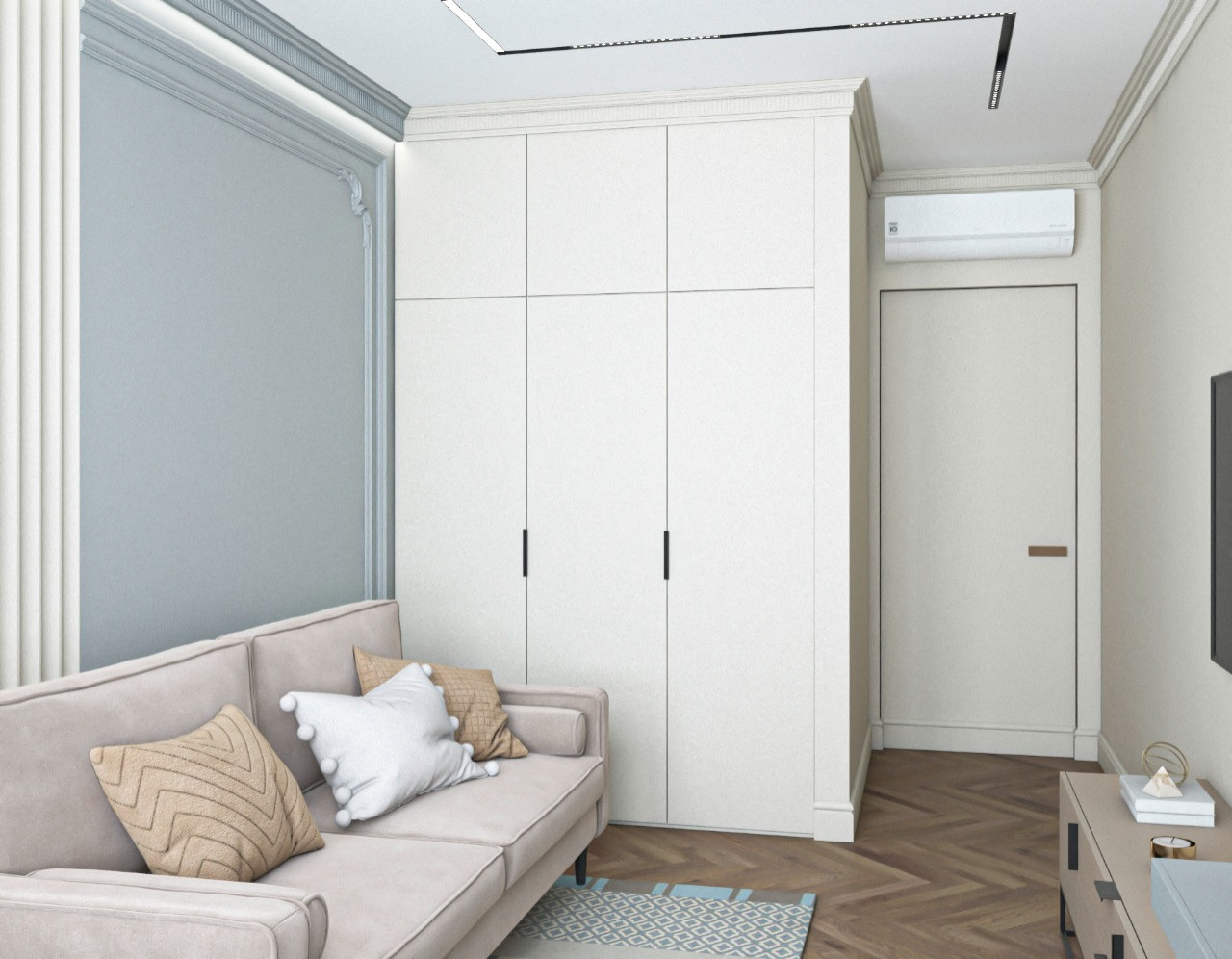 Просторная квартира с гостевой в классическом стиле