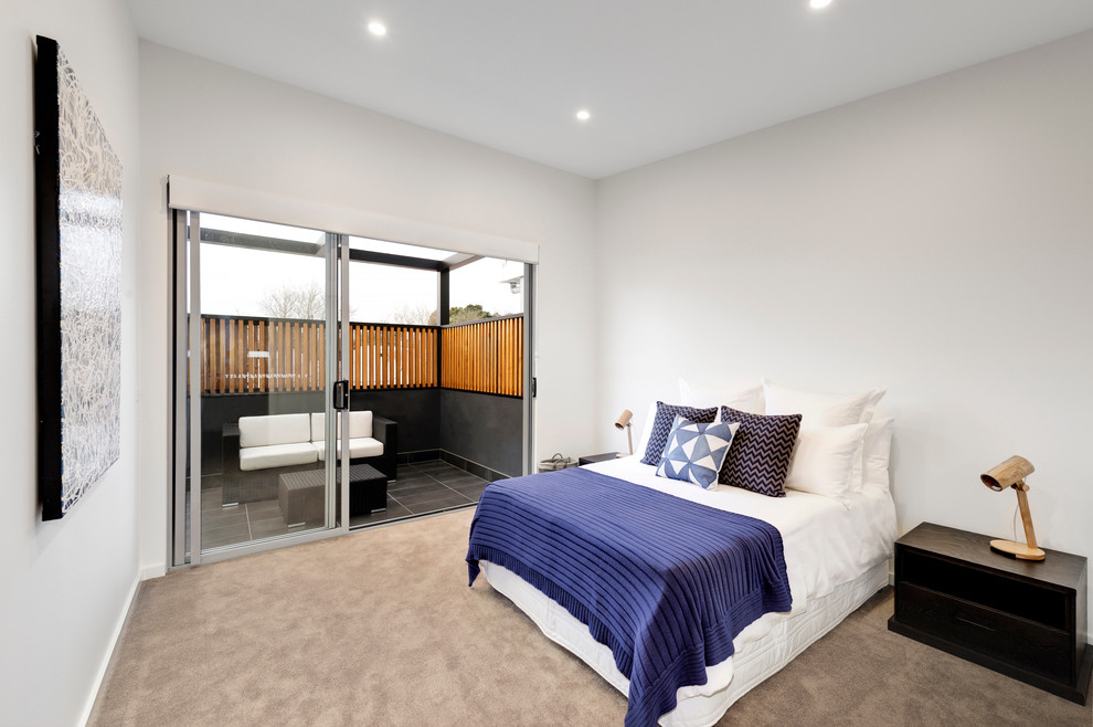 Inspiration for a contemporary bedroom in Melbourne.
