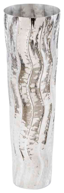 Large Contemporary Silver Floor Vase Contemporary Vases By