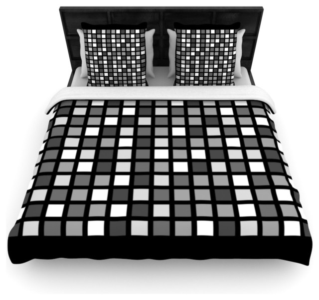 Trebam Plocica Gray Grid Duvet Cover Contemporary Covers Trebam Plocica Gray Grid Duvet Cover Contemporary Covers And Sets By Kess Global Inc