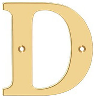RL4D-CR003 4" Residential Letter D, Lifetime Brass