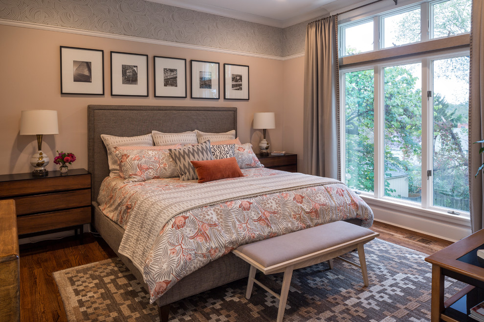 Example of a transitional bedroom design in Cincinnati