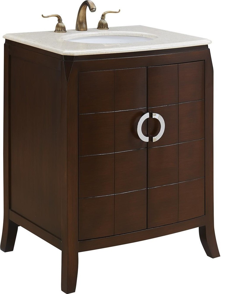 NOUVEAU Vanity Contemporary Tapered Legs Oval Sink Leg Single Transitional Bathroom