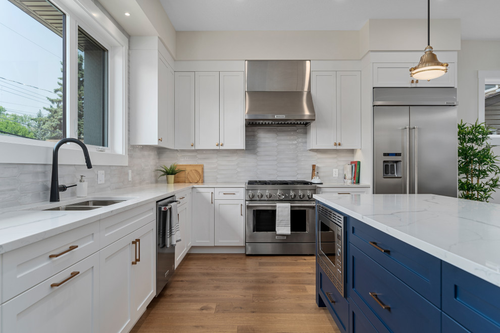 Inspiration for a transitional kitchen remodel in Calgary