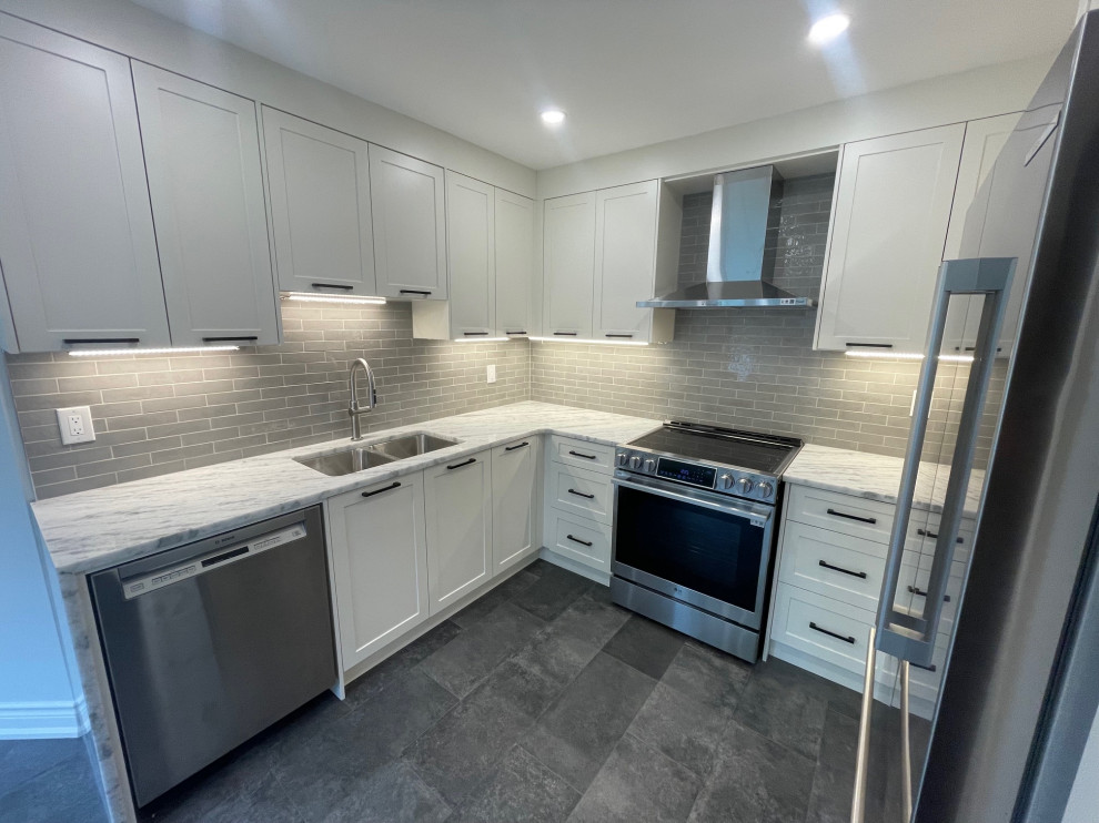 Beautiful HDF kitchen with granite countertop & waterfall