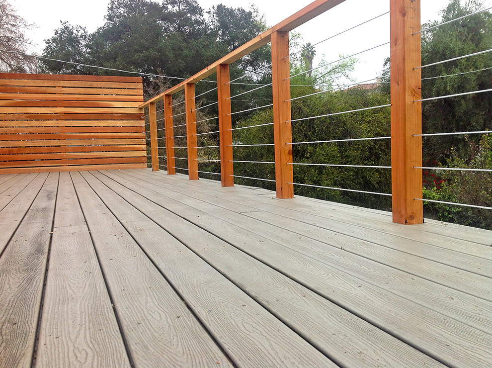 DECK--Composite with Redwood Railing - Los Angeles - by Flores Artscape ...