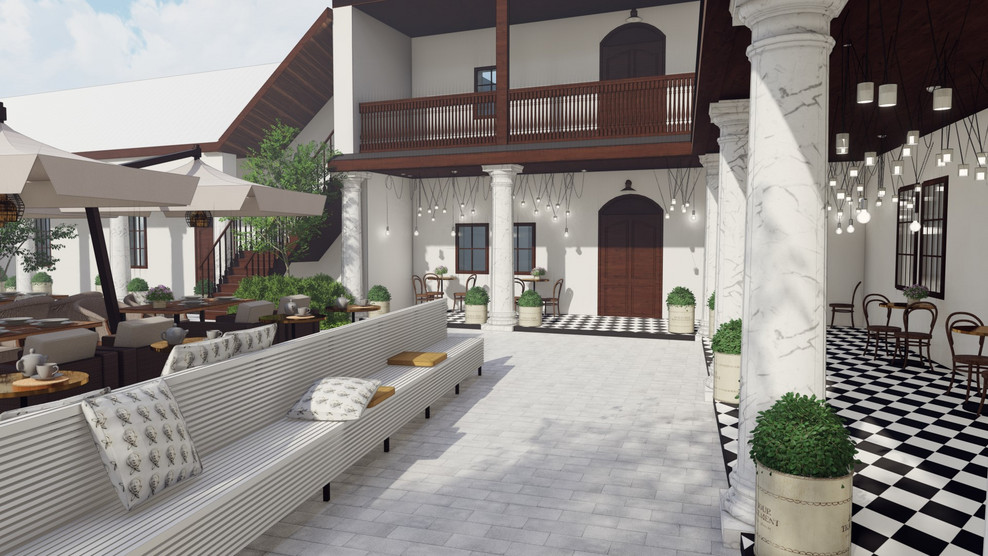 Летнее кафе на территории усадьбы Т. Рябининой